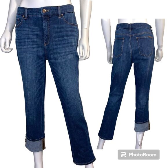 Chico's So Slimming Girlfriend Slim Leg Cropped Capri Jeans Size 0.5R or 6R - Picture 1 of 8